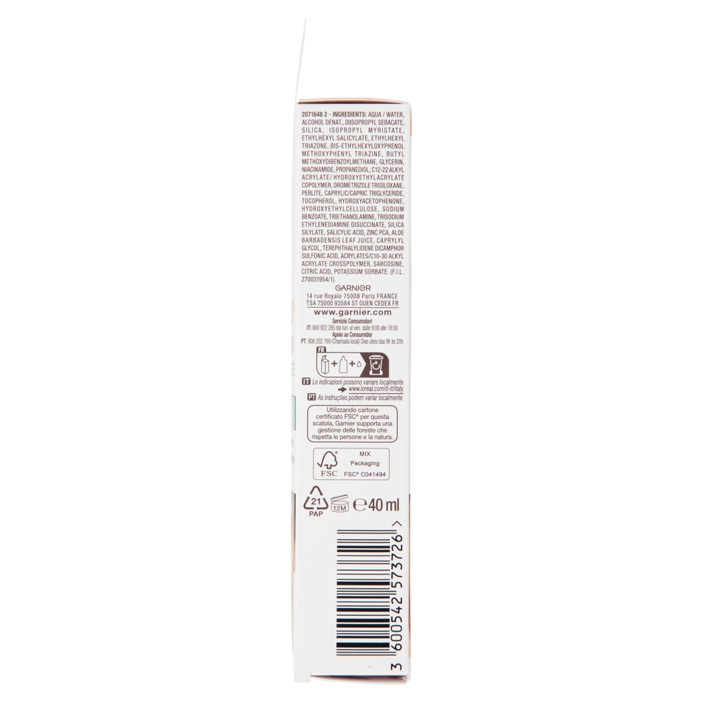 Garnier Ambre Solaire Fluido Anti Imperfezioni alla Niacinamide SPF50 40 ml